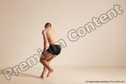 Underwear Gymnastic poses Man White Slim Bald Dancing Dynamic poses Academic