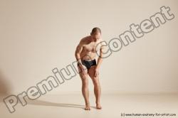 Underwear Gymnastic poses Man White Slim Bald Dancing Dynamic poses Academic