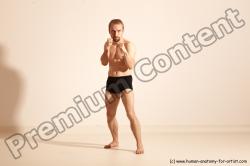 Underwear Martial art Man White Moving poses Athletic Short Blond Dynamic poses Academic