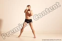 Underwear Martial art Man White Moving poses Athletic Short Blond Dynamic poses Academic