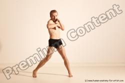 Underwear Martial art Man White Moving poses Athletic Short Blond Dynamic poses Academic