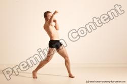 Underwear Martial art Man White Moving poses Athletic Short Blond Dynamic poses Academic