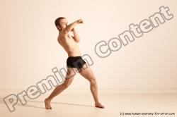 Underwear Martial art Man White Moving poses Athletic Short Blond Dynamic poses Academic