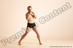 Underwear Martial art Man White Moving poses Athletic Short Blond Dynamic poses Academic