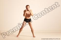 Underwear Martial art Man White Moving poses Athletic Short Blond Dynamic poses Academic