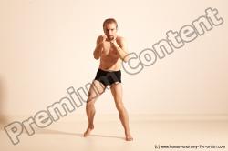 Underwear Martial art Man White Moving poses Athletic Short Blond Dynamic poses Academic