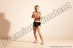 Underwear Martial art Man White Moving poses Athletic Short Blond Dynamic poses Academic