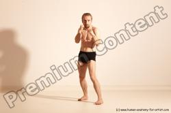 Underwear Martial art Man White Moving poses Athletic Short Blond Dynamic poses Academic