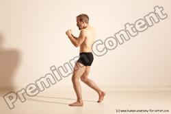 Underwear Martial art Man White Moving poses Athletic Short Blond Dynamic poses Academic