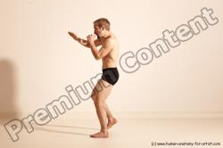 Underwear Martial art Man White Moving poses Athletic Short Blond Dynamic poses Academic