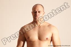 Nude Man White Detailed photos Slim Bald Dynamic poses Realistic