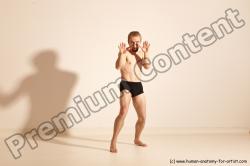 Underwear Martial art Man White Moving poses Athletic Short Blond Dynamic poses Academic