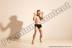 Underwear Martial art Man White Moving poses Athletic Short Blond Dynamic poses Academic