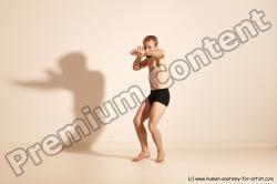 Underwear Martial art Man White Moving poses Athletic Short Blond Dynamic poses Academic