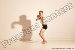 Underwear Martial art Man White Moving poses Athletic Short Blond Dynamic poses Academic