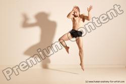 Underwear Martial art Man White Moving poses Athletic Short Blond Dynamic poses Academic