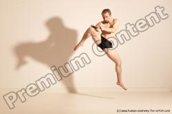 Underwear Martial art Man White Moving poses Athletic Short Blond Dynamic poses Academic