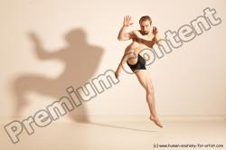 Underwear Martial art Man White Moving poses Athletic Short Blond Dynamic poses Academic