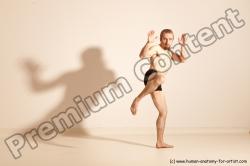 Underwear Martial art Man White Moving poses Athletic Short Blond Dynamic poses Academic