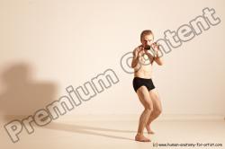 Underwear Martial art Man White Moving poses Athletic Short Blond Dynamic poses Academic