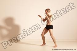 Underwear Martial art Man White Moving poses Athletic Short Blond Dynamic poses Academic