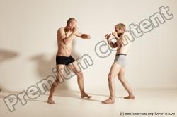 Underwear Martial art Man - Man White Moving poses Slim Short Blond Dynamic poses Academic