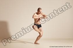 Underwear Gymnastic poses Man White Slim Bald Dancing Dynamic poses Academic