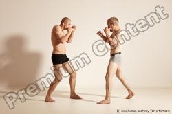 Underwear Martial art Man - Man White Moving poses Athletic Short Brown Dynamic poses Academic