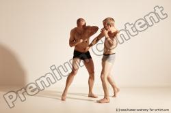 Underwear Martial art Man - Man White Moving poses Athletic Short Brown Dynamic poses Academic