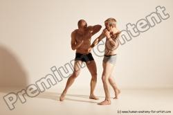 Underwear Martial art Man - Man White Moving poses Athletic Short Brown Dynamic poses Academic