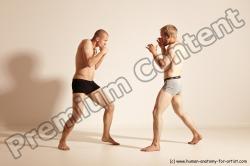 Underwear Martial art Man - Man White Moving poses Athletic Short Brown Dynamic poses Academic