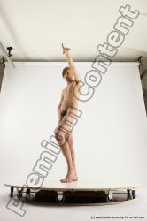 Nude Man White Standing poses - ALL Underweight Medium Brown Standing poses - simple Multi angles poses Realistic