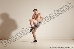 Underwear Martial art Man White Moving poses Athletic Short Brown Dynamic poses Academic