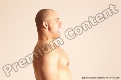 Nude Man White Detailed photos Slim Bald Dynamic poses Realistic