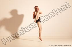 Underwear Martial art Man White Moving poses Slim Short Blond Dynamic poses Academic