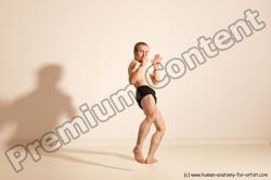 Underwear Martial art Man White Moving poses Slim Short Blond Dynamic poses Academic