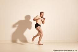 Underwear Martial art Man White Moving poses Athletic Short Blond Dynamic poses Academic