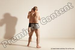 Underwear Martial art Man - Man White Moving poses Slim Short Blond Dynamic poses Academic