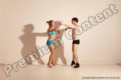 Underwear Woman - Man White Slim Short Brown Dancing Dynamic poses Academic