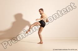 Underwear Martial art Man White Moving poses Slim Short Blond Dynamic poses Academic