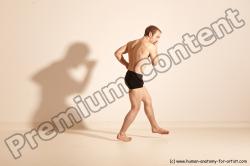 Underwear Martial art Man White Moving poses Slim Short Blond Dynamic poses Academic