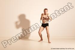 Underwear Martial art Man White Moving poses Slim Short Blond Dynamic poses Academic