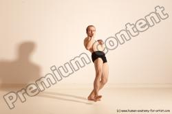 Underwear Martial art Man White Moving poses Slim Short Blond Dynamic poses Academic