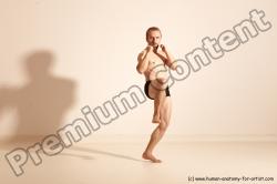 Underwear Martial art Man White Moving poses Slim Short Blond Dynamic poses Academic