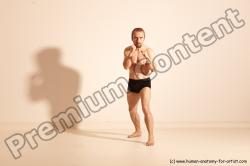 Underwear Martial art Man White Moving poses Slim Short Blond Dynamic poses Academic