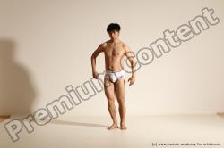 Underwear Martial art Man Asian Moving poses Slim Medium Black Dynamic poses Academic