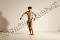 Underwear Martial art Man Asian Moving poses Slim Medium Black Dynamic poses Academic