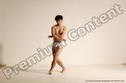 Underwear Martial art Man Asian Moving poses Slim Medium Black Dynamic poses Academic