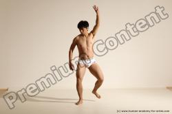 Underwear Martial art Man Asian Moving poses Slim Medium Black Dynamic poses Academic