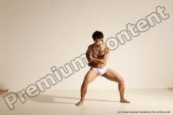 Underwear Martial art Man Asian Moving poses Slim Medium Black Dynamic poses Academic